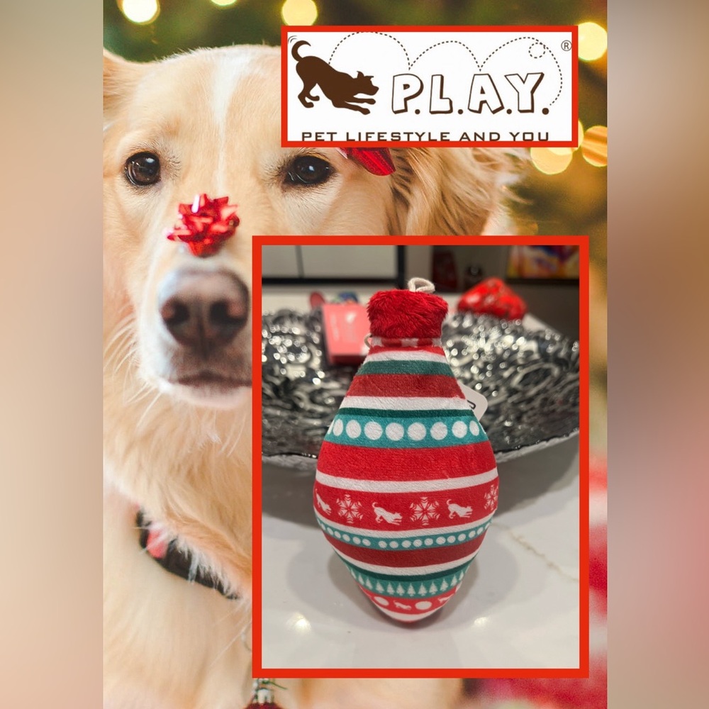 🆕 3/for $20 in a BUNDLE ~ P.L.A.Y. Holiday Peace & Joy  Dog Toy